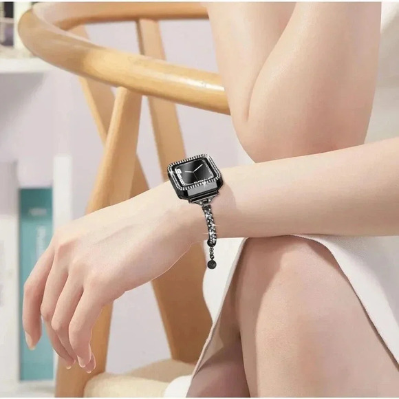 Bling Metal Bracelet Bumper Case‎ Rhinestone 44mm for iWatch SE Series 6/5/4 - Picture 6 of 8